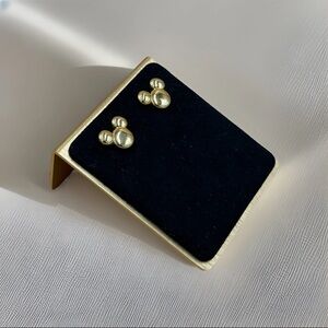 Gold Tone Mickey Mouse Silhouette Stud Earrings | Signed Disney Earrings